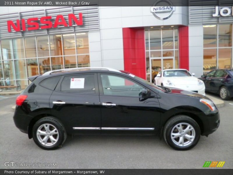 Wicked Black / Gray 2011 Nissan Rogue SV AWD