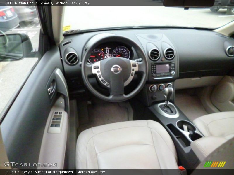Wicked Black / Gray 2011 Nissan Rogue SV AWD