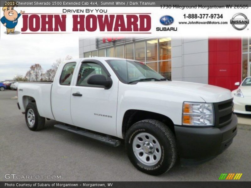 Summit White / Dark Titanium 2011 Chevrolet Silverado 1500 Extended Cab 4x4