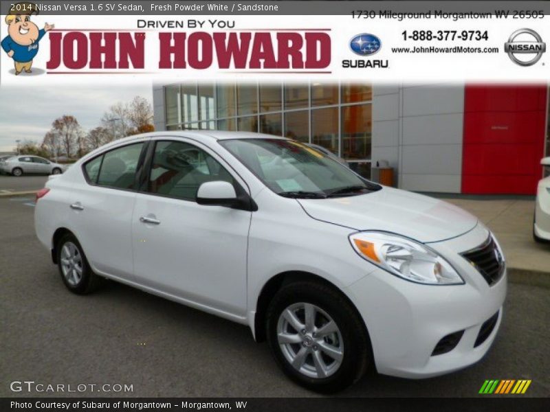 Fresh Powder White / Sandstone 2014 Nissan Versa 1.6 SV Sedan