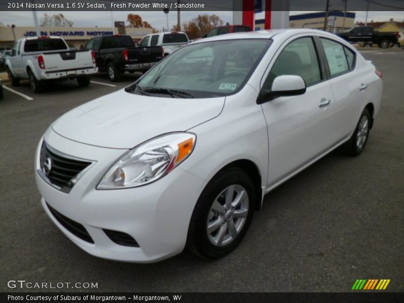 Fresh Powder White / Sandstone 2014 Nissan Versa 1.6 SV Sedan