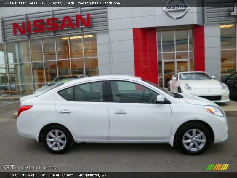 Fresh Powder White / Sandstone 2014 Nissan Versa 1.6 SV Sedan