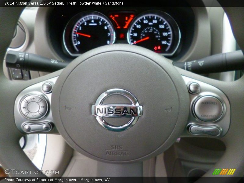 Fresh Powder White / Sandstone 2014 Nissan Versa 1.6 SV Sedan