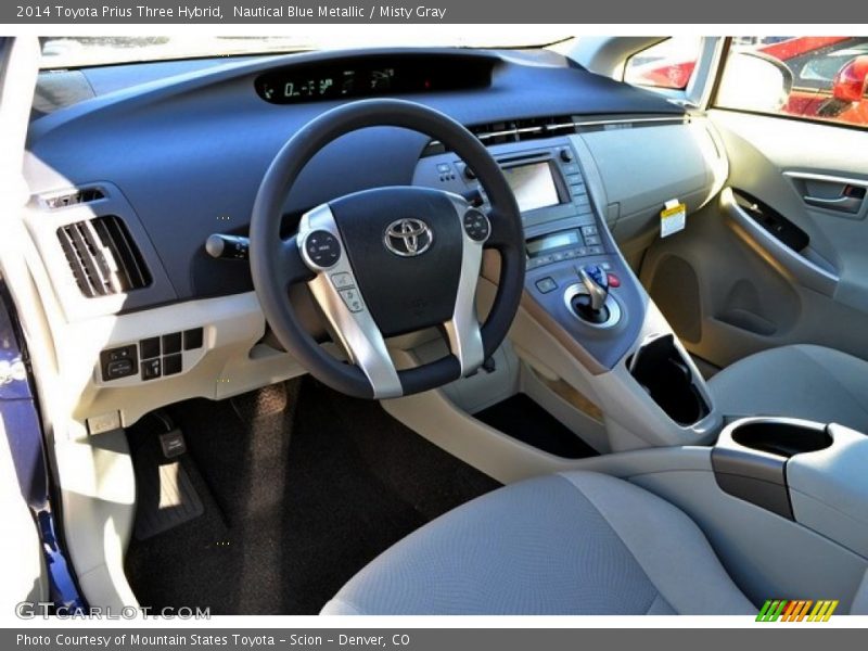Nautical Blue Metallic / Misty Gray 2014 Toyota Prius Three Hybrid