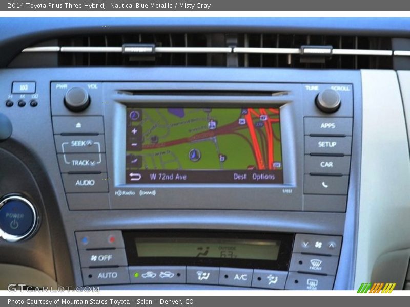 Nautical Blue Metallic / Misty Gray 2014 Toyota Prius Three Hybrid