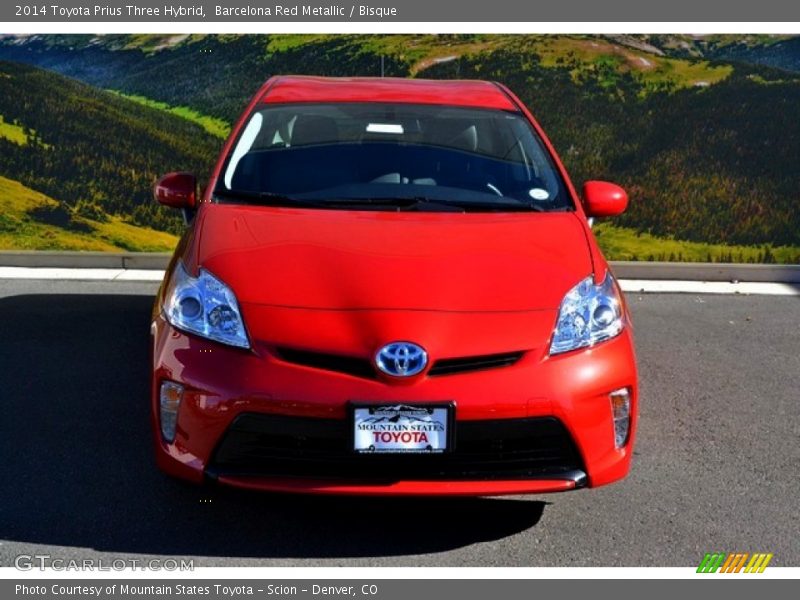 Barcelona Red Metallic / Bisque 2014 Toyota Prius Three Hybrid