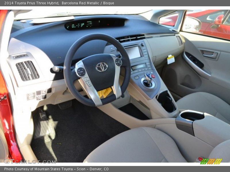 Barcelona Red Metallic / Bisque 2014 Toyota Prius Three Hybrid