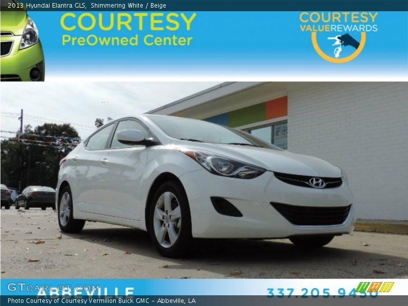 Shimmering White / Beige 2013 Hyundai Elantra GLS