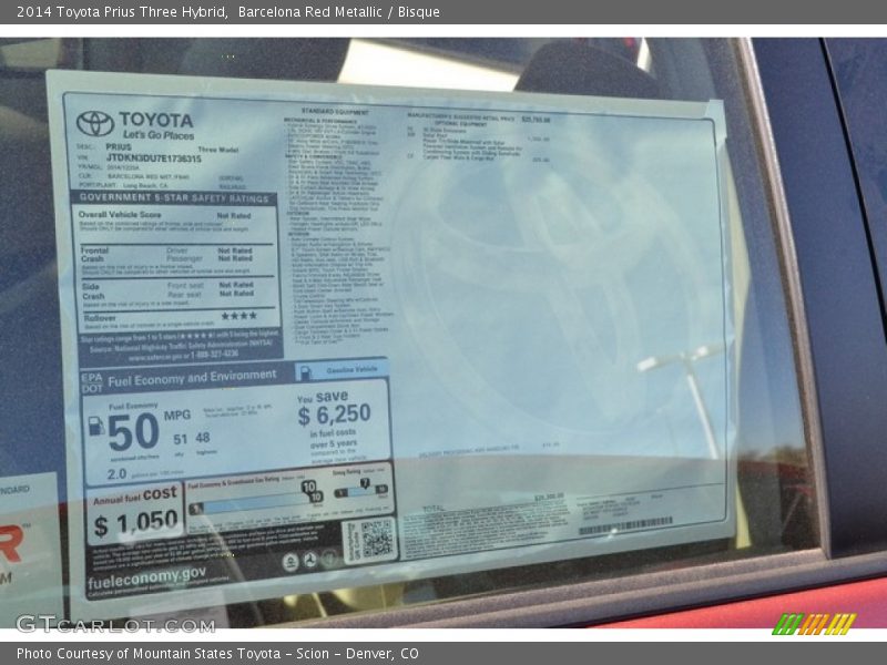 Barcelona Red Metallic / Bisque 2014 Toyota Prius Three Hybrid
