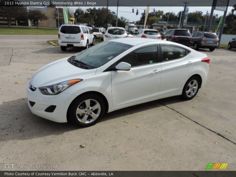 Shimmering White / Beige 2013 Hyundai Elantra GLS