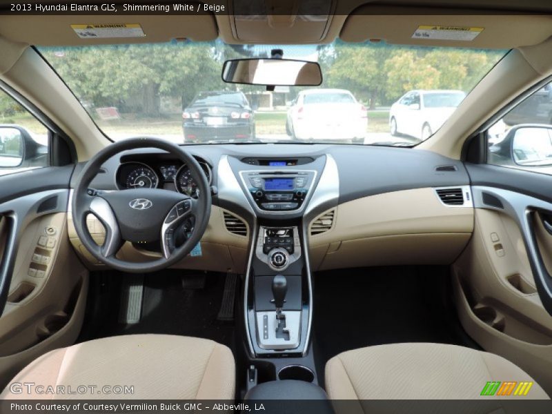 Shimmering White / Beige 2013 Hyundai Elantra GLS