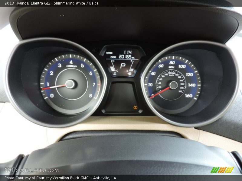 Shimmering White / Beige 2013 Hyundai Elantra GLS