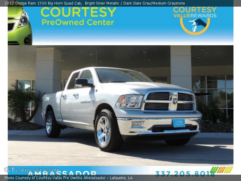 Bright Silver Metallic / Dark Slate Gray/Medium Graystone 2012 Dodge Ram 1500 Big Horn Quad Cab