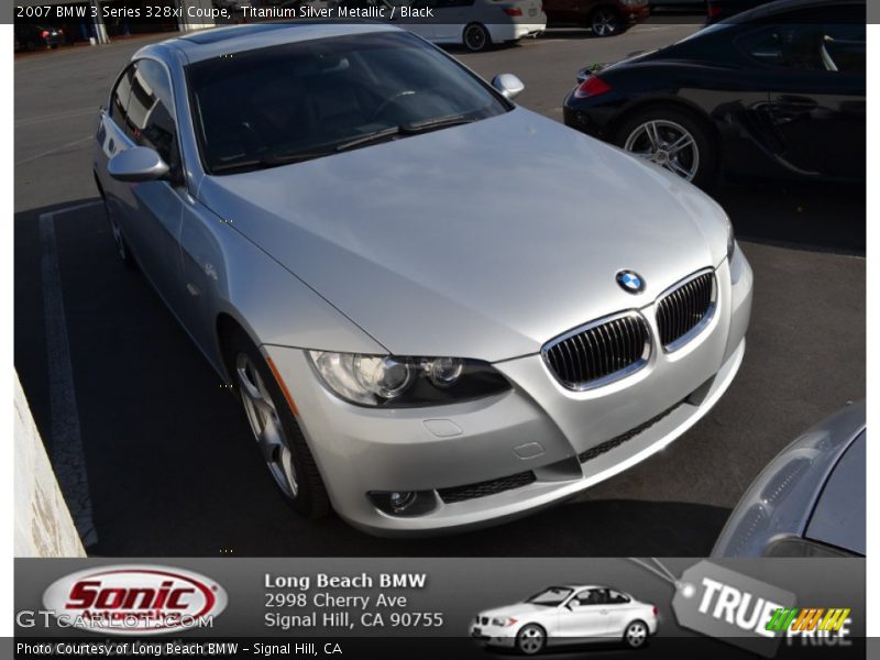Titanium Silver Metallic / Black 2007 BMW 3 Series 328xi Coupe