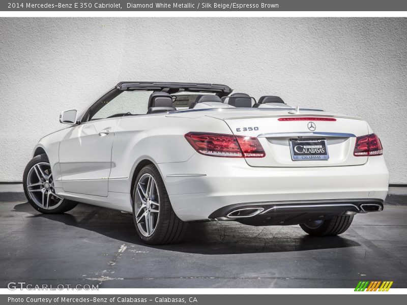 Diamond White Metallic / Silk Beige/Espresso Brown 2014 Mercedes-Benz E 350 Cabriolet