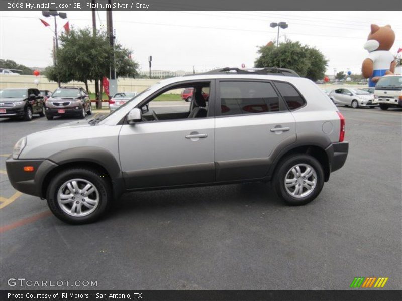 Platinum Silver / Gray 2008 Hyundai Tucson SE