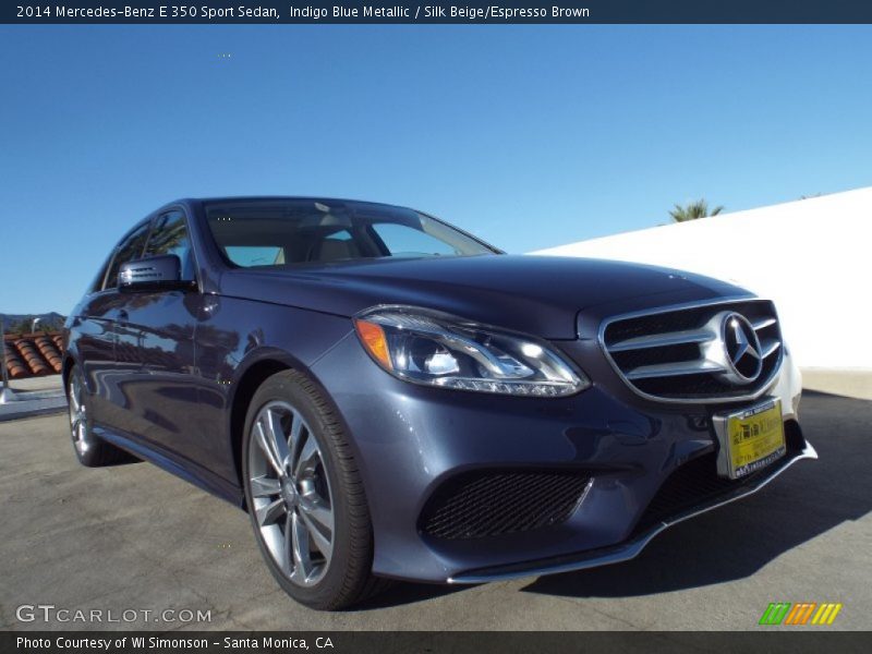 Indigo Blue Metallic / Silk Beige/Espresso Brown 2014 Mercedes-Benz E 350 Sport Sedan
