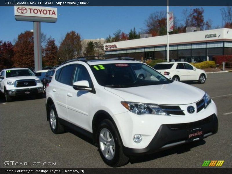 Super White / Black 2013 Toyota RAV4 XLE AWD