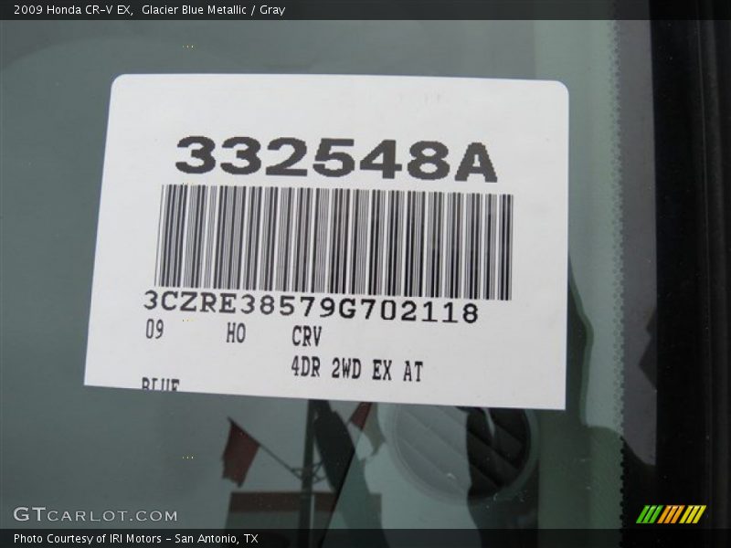 Glacier Blue Metallic / Gray 2009 Honda CR-V EX