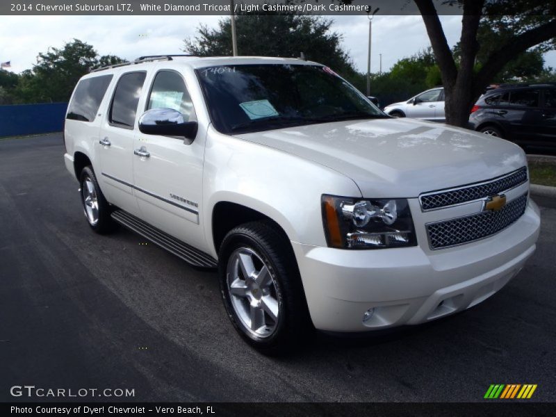 White Diamond Tricoat / Light Cashmere/Dark Cashmere 2014 Chevrolet Suburban LTZ