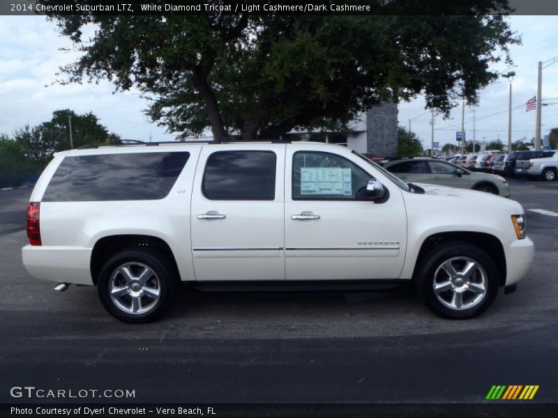 White Diamond Tricoat / Light Cashmere/Dark Cashmere 2014 Chevrolet Suburban LTZ