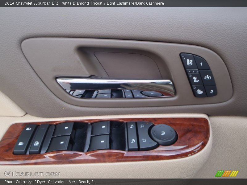 White Diamond Tricoat / Light Cashmere/Dark Cashmere 2014 Chevrolet Suburban LTZ