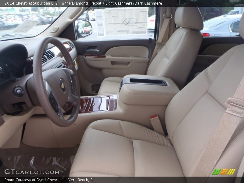 White Diamond Tricoat / Light Cashmere/Dark Cashmere 2014 Chevrolet Suburban LTZ