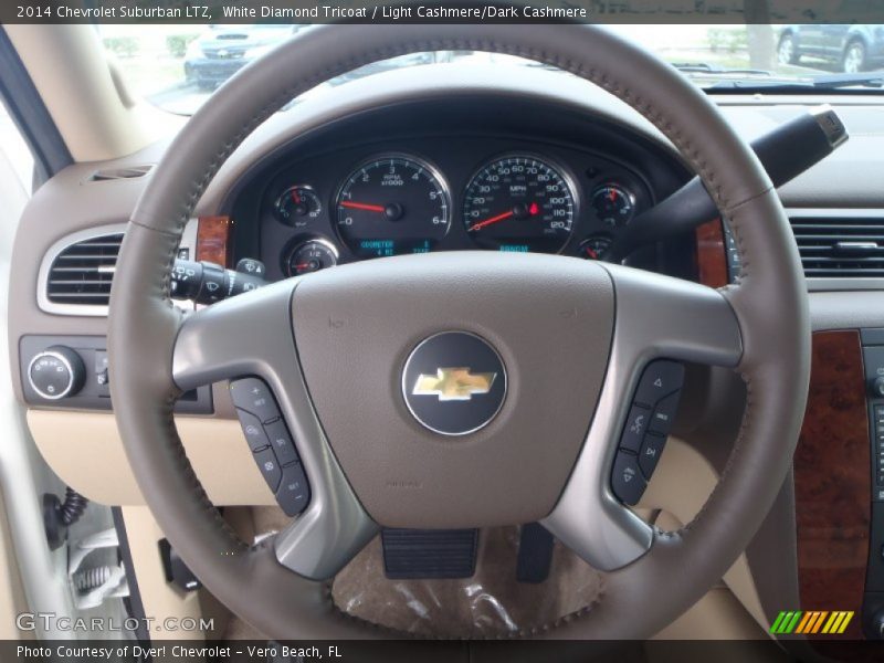 White Diamond Tricoat / Light Cashmere/Dark Cashmere 2014 Chevrolet Suburban LTZ