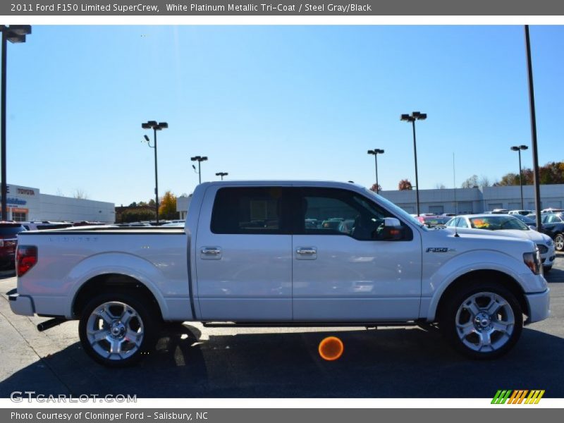 White Platinum Metallic Tri-Coat / Steel Gray/Black 2011 Ford F150 Limited SuperCrew