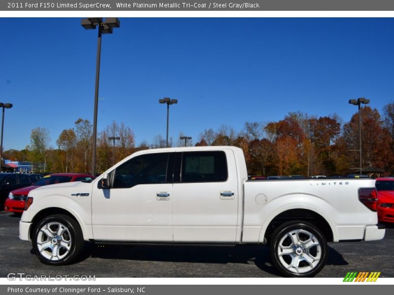 White Platinum Metallic Tri-Coat / Steel Gray/Black 2011 Ford F150 Limited SuperCrew