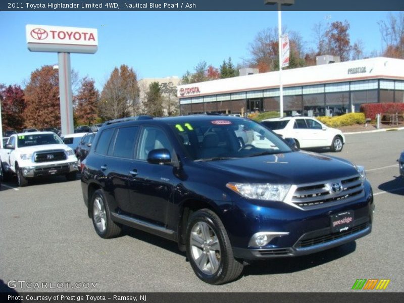 Nautical Blue Pearl / Ash 2011 Toyota Highlander Limited 4WD