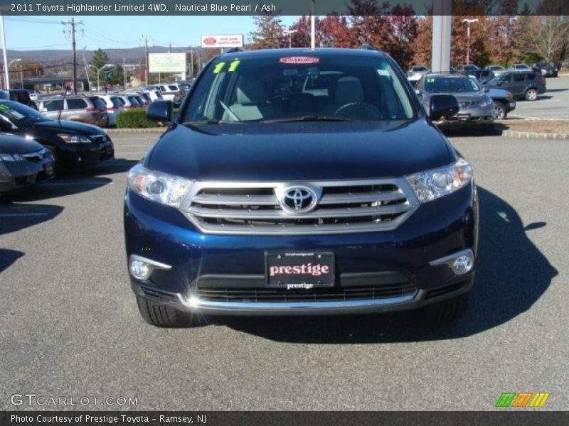 Nautical Blue Pearl / Ash 2011 Toyota Highlander Limited 4WD