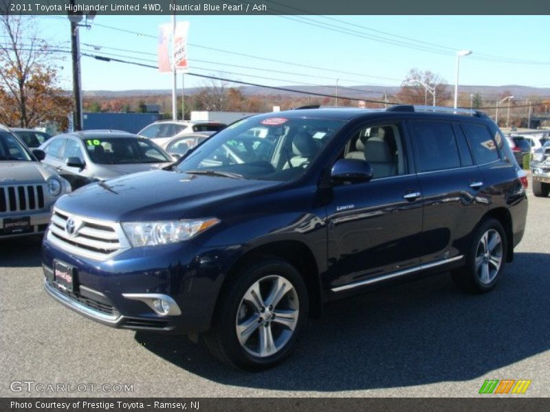 Nautical Blue Pearl / Ash 2011 Toyota Highlander Limited 4WD