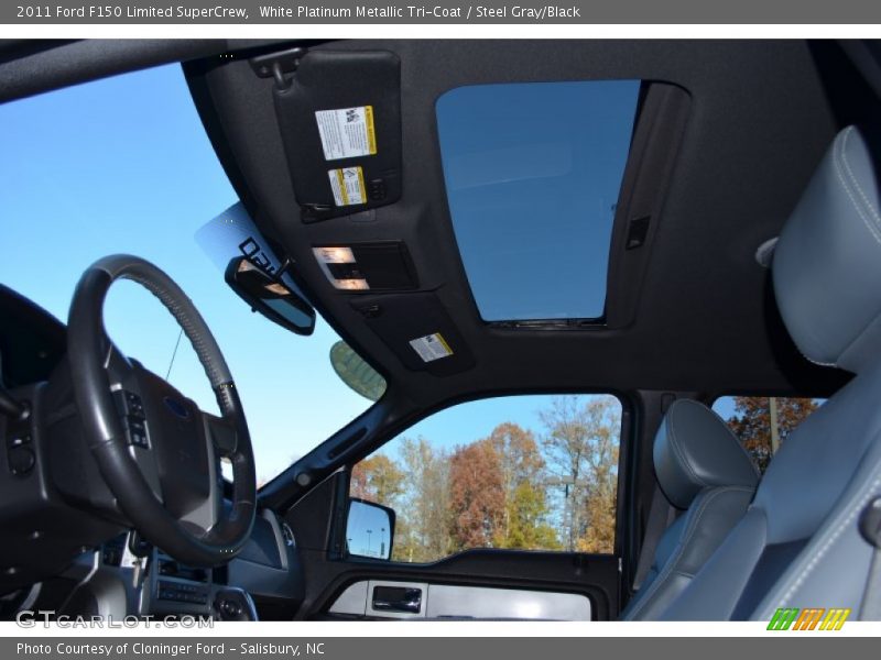 White Platinum Metallic Tri-Coat / Steel Gray/Black 2011 Ford F150 Limited SuperCrew