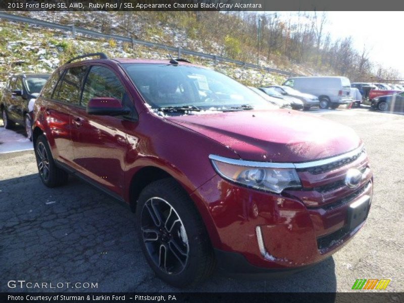 Ruby Red / SEL Appearance Charcoal Black/Gray Alcantara 2013 Ford Edge SEL AWD