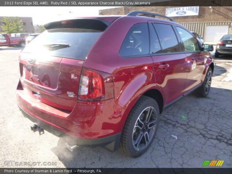 Ruby Red / SEL Appearance Charcoal Black/Gray Alcantara 2013 Ford Edge SEL AWD