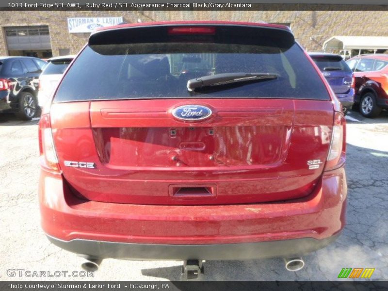 Ruby Red / SEL Appearance Charcoal Black/Gray Alcantara 2013 Ford Edge SEL AWD