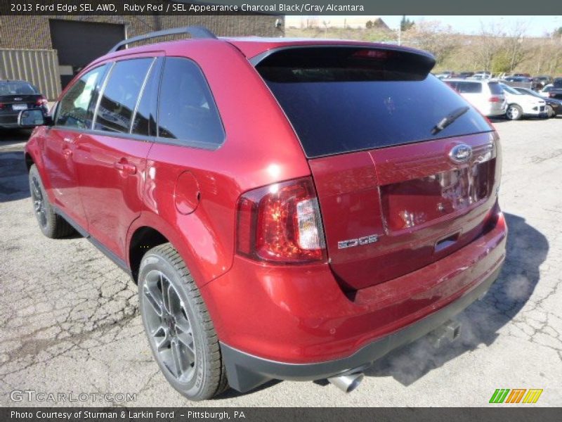 Ruby Red / SEL Appearance Charcoal Black/Gray Alcantara 2013 Ford Edge SEL AWD