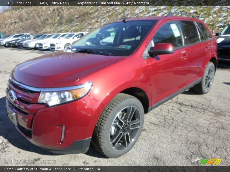 Ruby Red / SEL Appearance Charcoal Black/Gray Alcantara 2013 Ford Edge SEL AWD