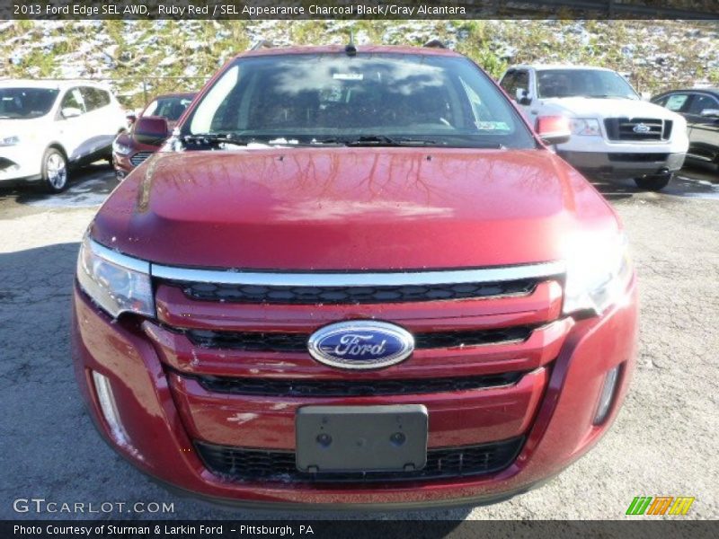 Ruby Red / SEL Appearance Charcoal Black/Gray Alcantara 2013 Ford Edge SEL AWD