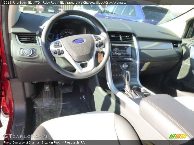 Ruby Red / SEL Appearance Charcoal Black/Gray Alcantara 2013 Ford Edge SEL AWD