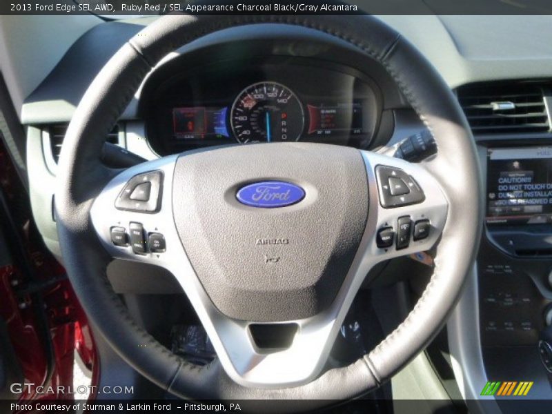 Ruby Red / SEL Appearance Charcoal Black/Gray Alcantara 2013 Ford Edge SEL AWD