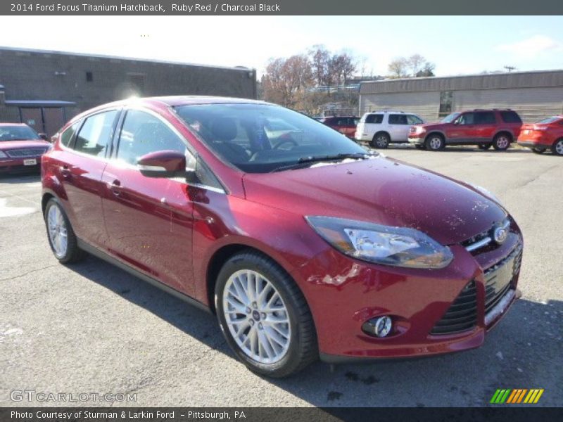Ruby Red / Charcoal Black 2014 Ford Focus Titanium Hatchback