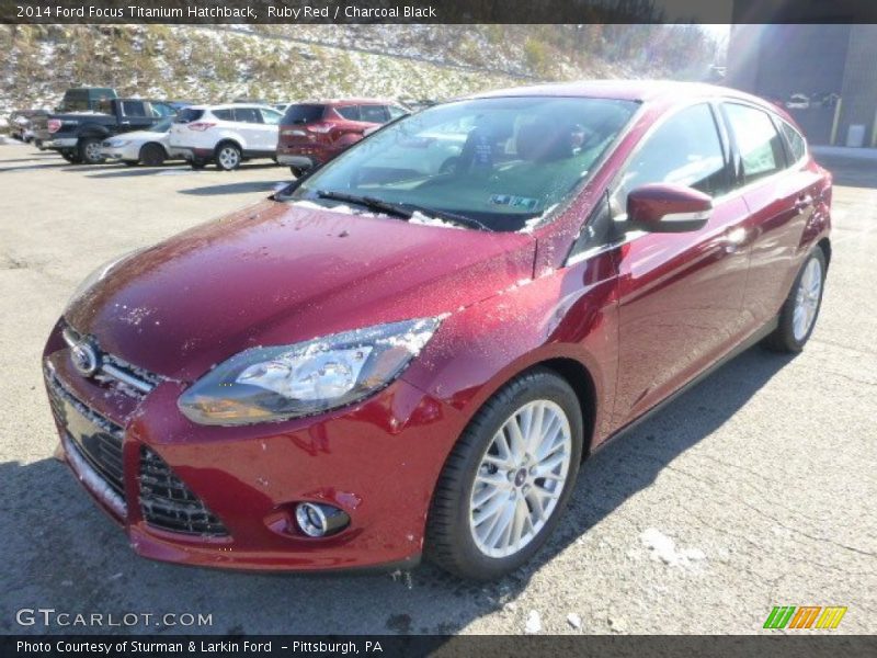 Ruby Red / Charcoal Black 2014 Ford Focus Titanium Hatchback