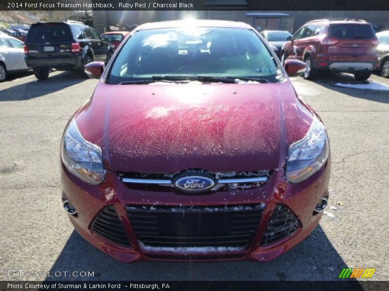 Ruby Red / Charcoal Black 2014 Ford Focus Titanium Hatchback