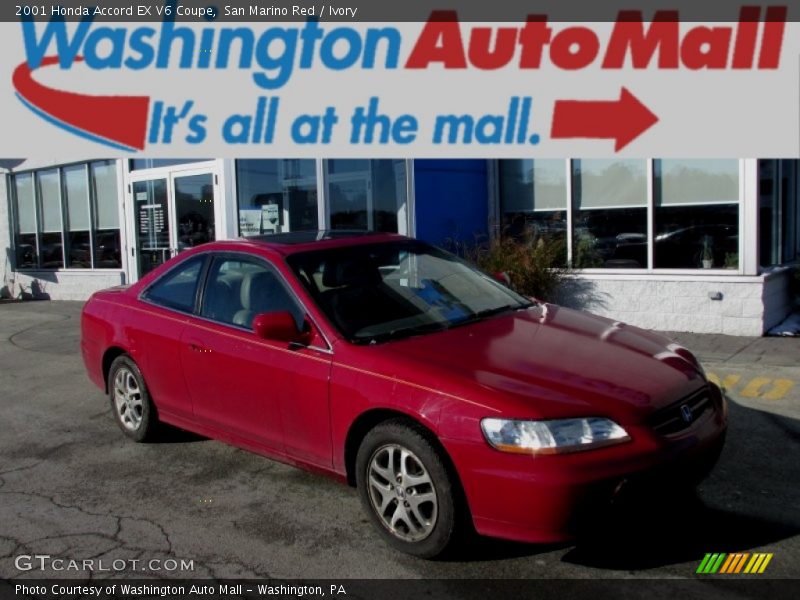 San Marino Red / Ivory 2001 Honda Accord EX V6 Coupe