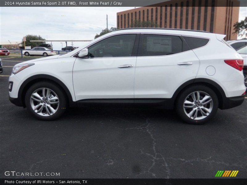Frost White Pearl / Gray 2014 Hyundai Santa Fe Sport 2.0T FWD