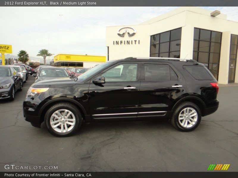 Black / Medium Light Stone 2012 Ford Explorer XLT