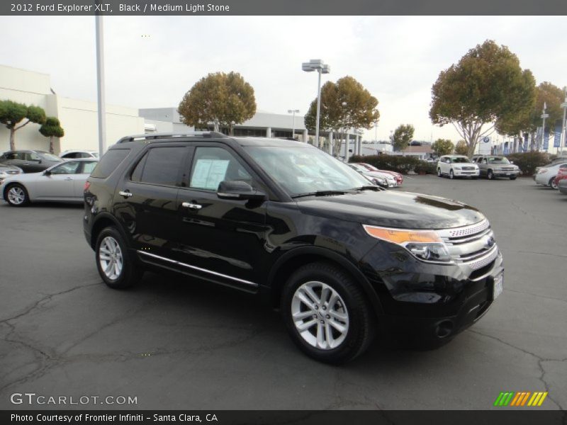 Black / Medium Light Stone 2012 Ford Explorer XLT