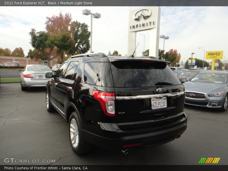 Black / Medium Light Stone 2012 Ford Explorer XLT
